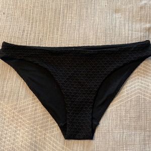 Womans black bikini bottom